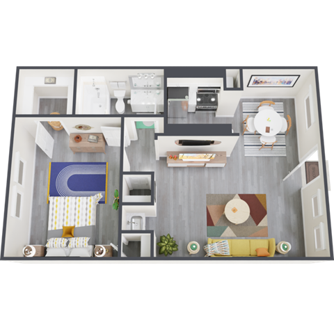 a floor plan of a 1 bedroom apartment